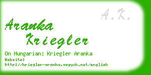 aranka kriegler business card